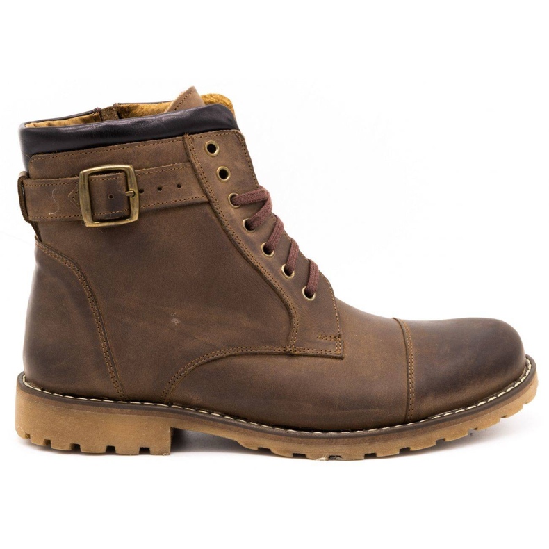 Olivier Men's leather insulated shoes 910MP brown