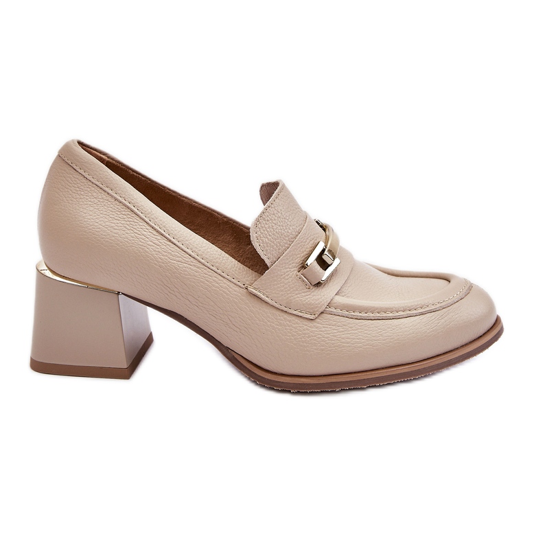 Lemar Comfortable Damira Beige Leather Pumps