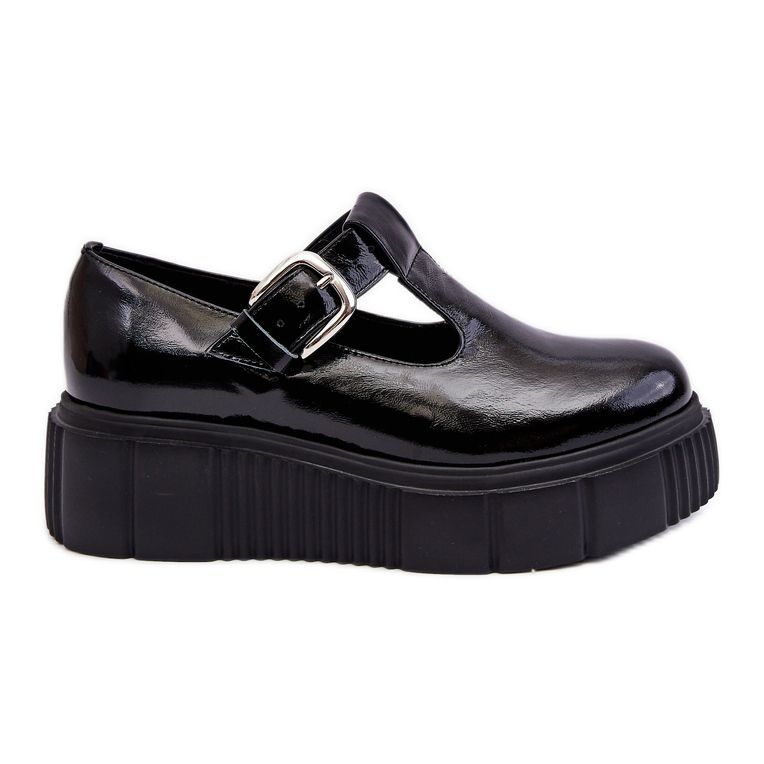 Lemar Fashionable lacquered shoes on a massive platform, black Colson Lemar Fashionable lacquered shoes on a massive platform, black Colson