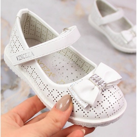 Girls ballerinas with velcro white Vinceza 36122 Girls ballerinas with velcro white Vinceza 36122