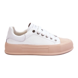 Women's Lacquered Platform Sneakers GOE LL2N4020 White