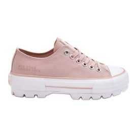 Fabric Platform Sneakers Big Star LL274151 Nude pink Fabric Platform Sneakers Big Star LL274151 Nude pink