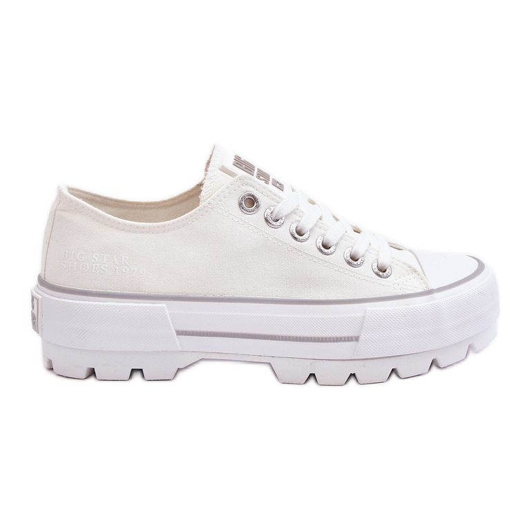 Fabric Platform Sneakers Big Star LL274150 White Fabric Platform Sneakers Big Star LL274150 White