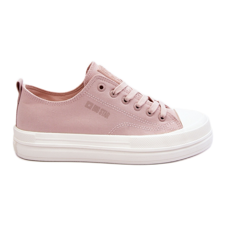 Big Star LL274970 Nude Low Lace Up Sneakers pink Big Star LL274970 Nude Low Lace Up Sneakers pink