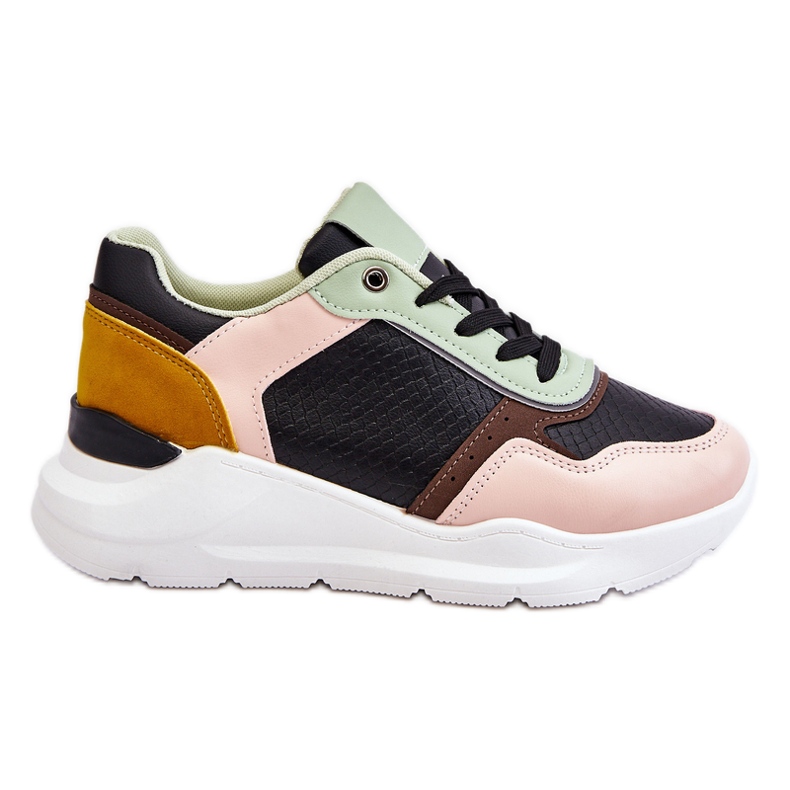 PG1 Women's Leather Platform Sneakers Black And Green Chaya