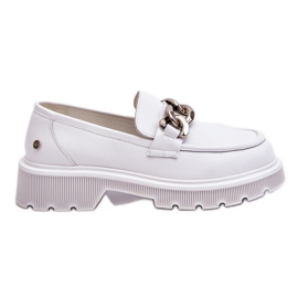 Leather Loafers With Chain GOE LL2N4038 White