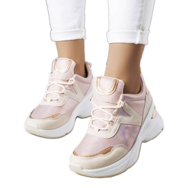 Pink sneakers with metallic inserts from Ruais