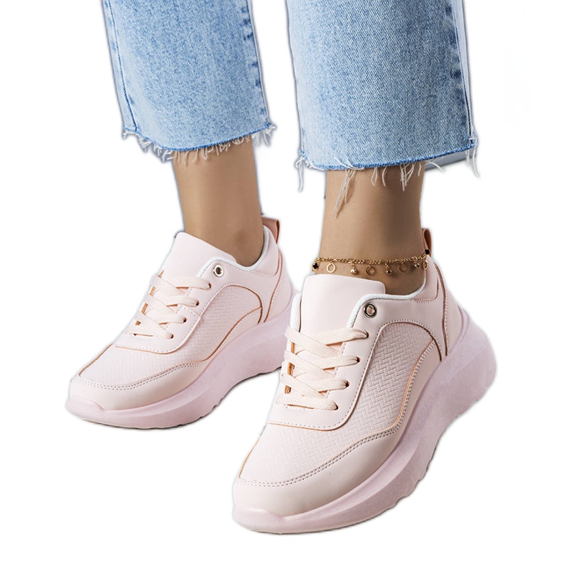 Pink sneakers on a fashionable Panetier sole Pink sneakers on a fashionable Panetier sole