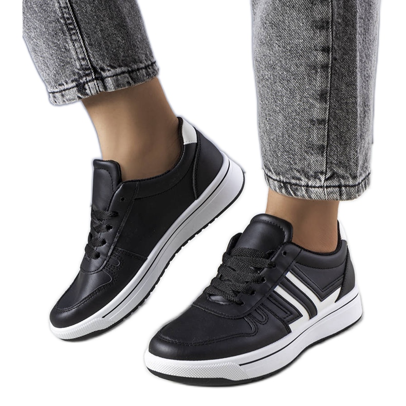 BM Black sneakers with white inserts from Olympia