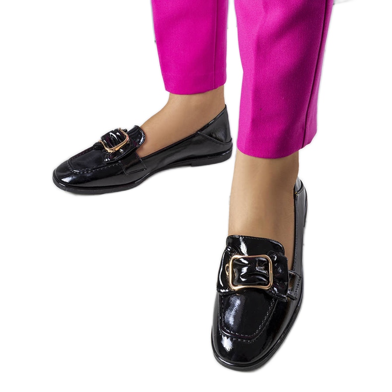 Black patent leather loafers from Erica