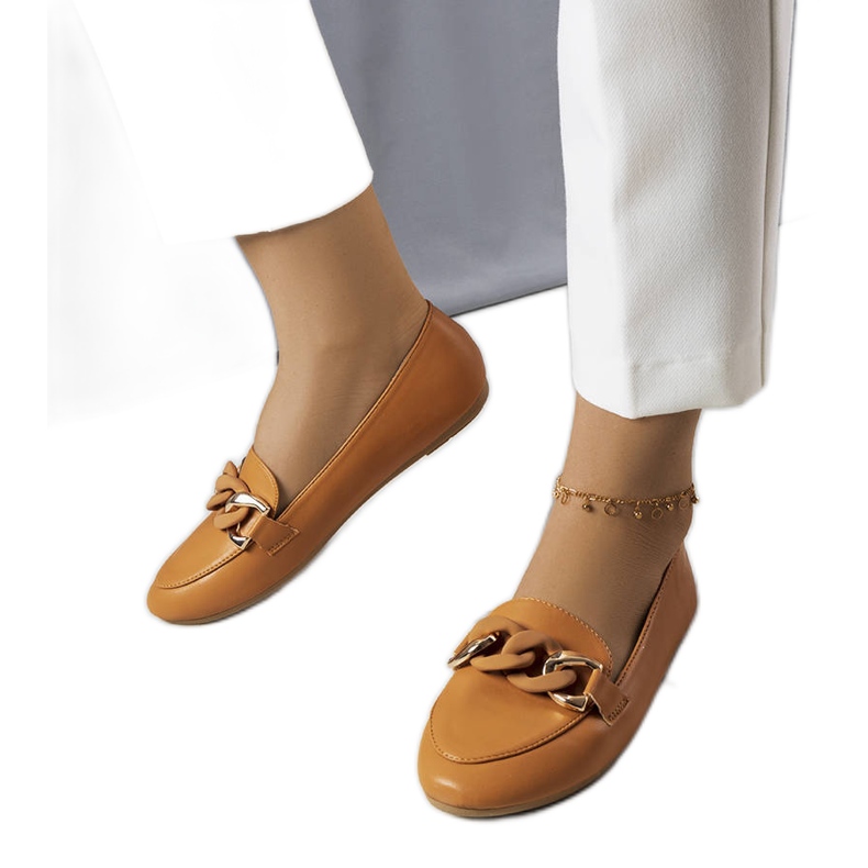 Mamie brown chain loafers
