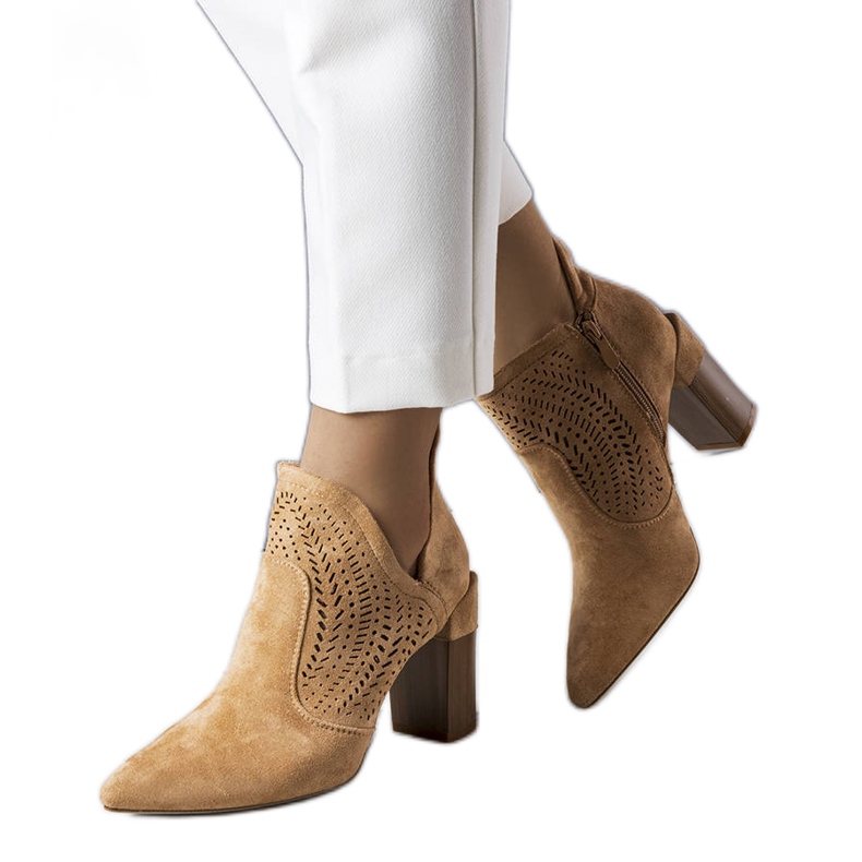 PA1 Dark beige openwork boots from Hachée