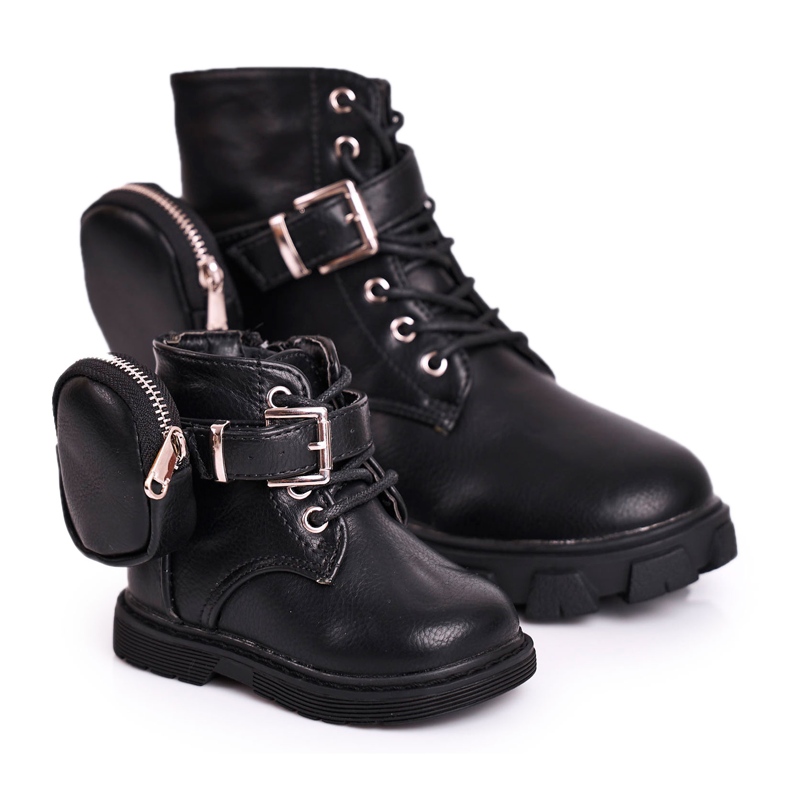 Winter girlish boots with a black handbag Winter girlish boots with a black handbag