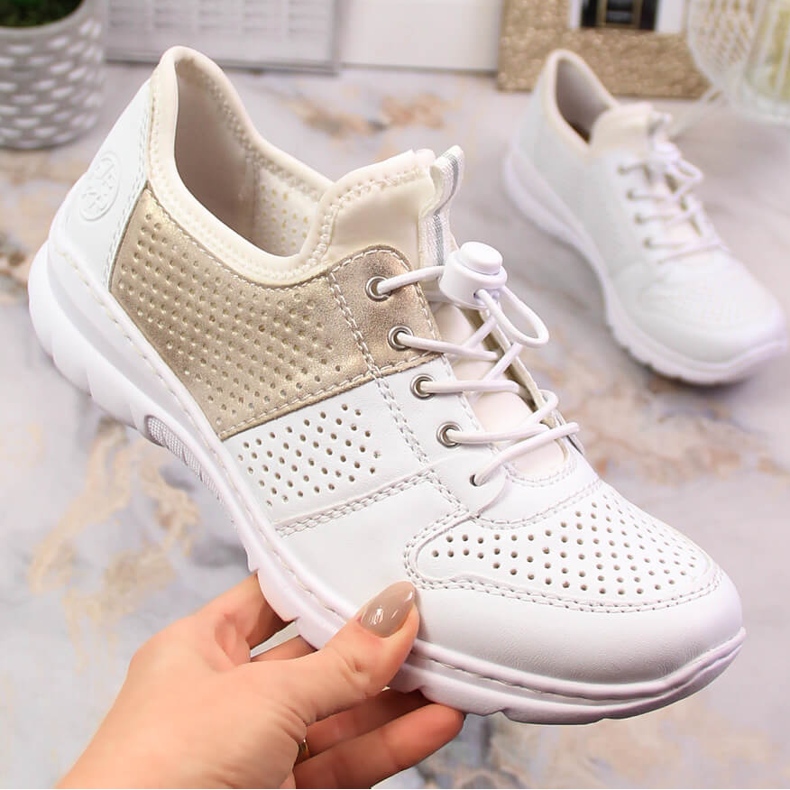 Comfortable women's white sports shoes Rieker L3254-80 Comfortable women's white sports shoes Rieker L3254-80