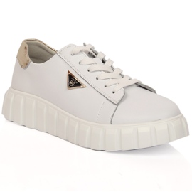 Women's leather shoes on the platform white Filippo DP4138/23
