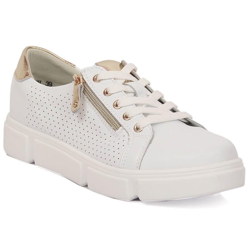 Women's leather shoes on the platform white Filippo DP4528/23
