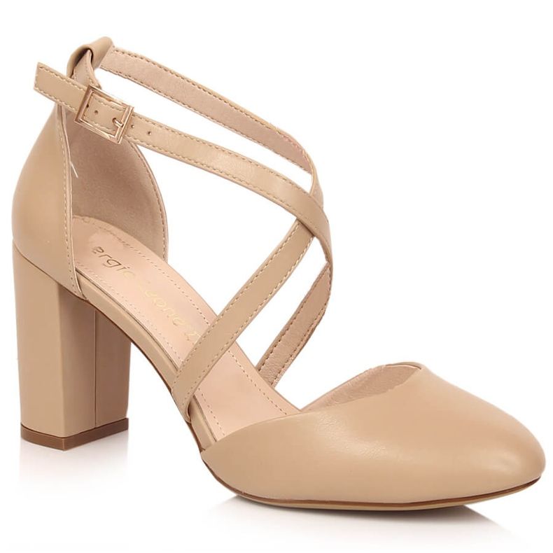 Sergio Leone SK863 women's high heels coffee sandals beige