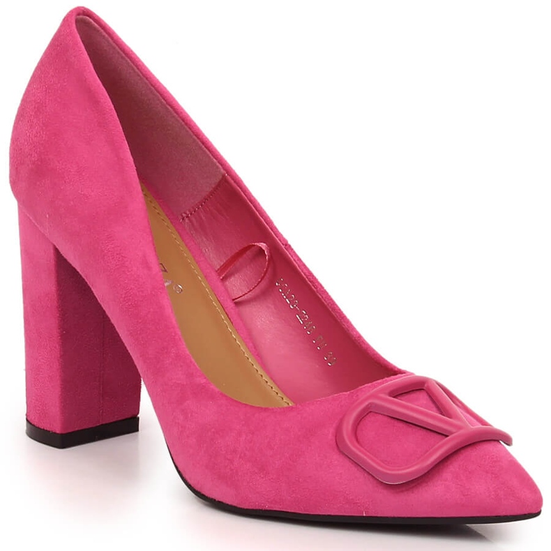Vinceza 2246 fuchsia suede heel pumps pink