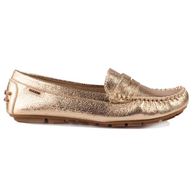 Goodin Comfortable women's gold moccasins Shelovet golden Goodin Comfortable women's gold moccasins Shelovet golden