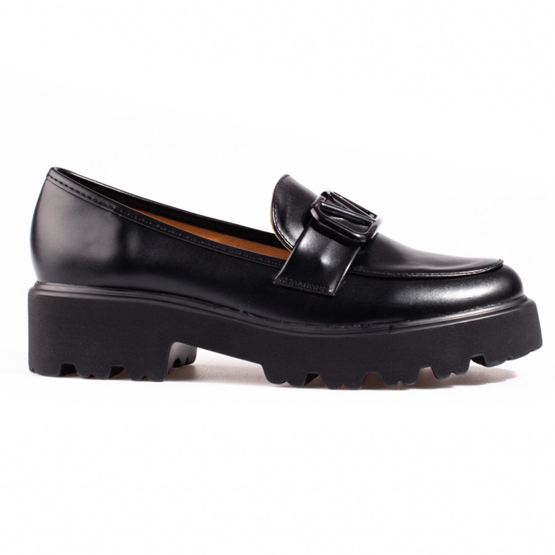 Vinceza women's shoes made of black eco leather