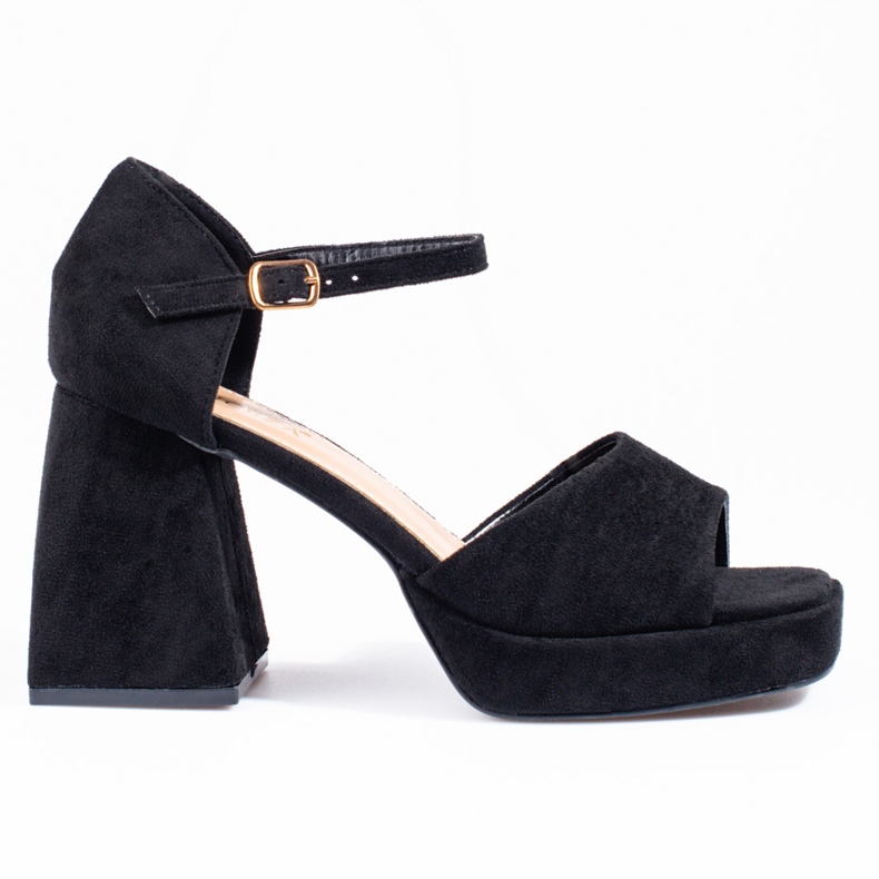 Black suede heel sandals from Vinceza
