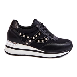 PG1 Black Adley Studded Trainers