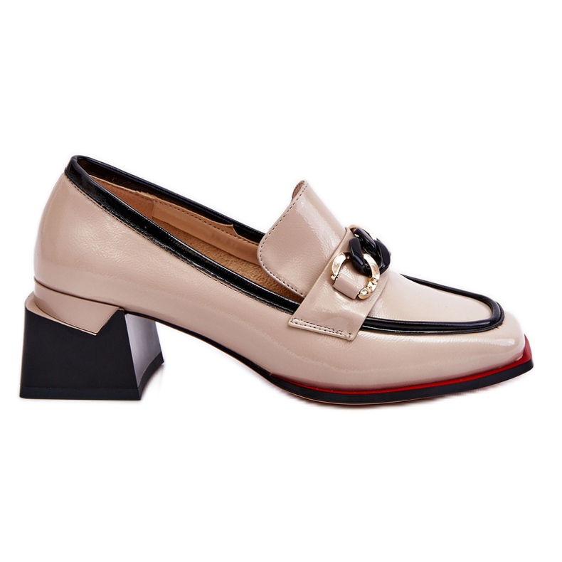 S.Barski Comfortable Low Heel Pumps Beige Valenti black