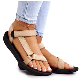 Women's Suede Sports Sandals Beige Women's Suede Sports Sandals Beige