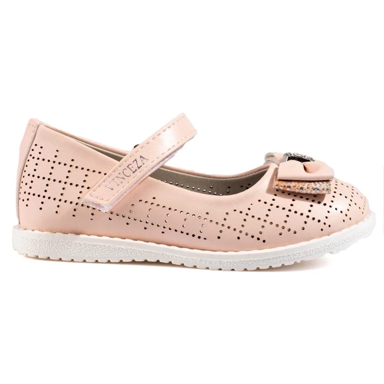 Girls' openwork ballerinas Vinceza powder pink Girls' openwork ballerinas Vinceza powder pink