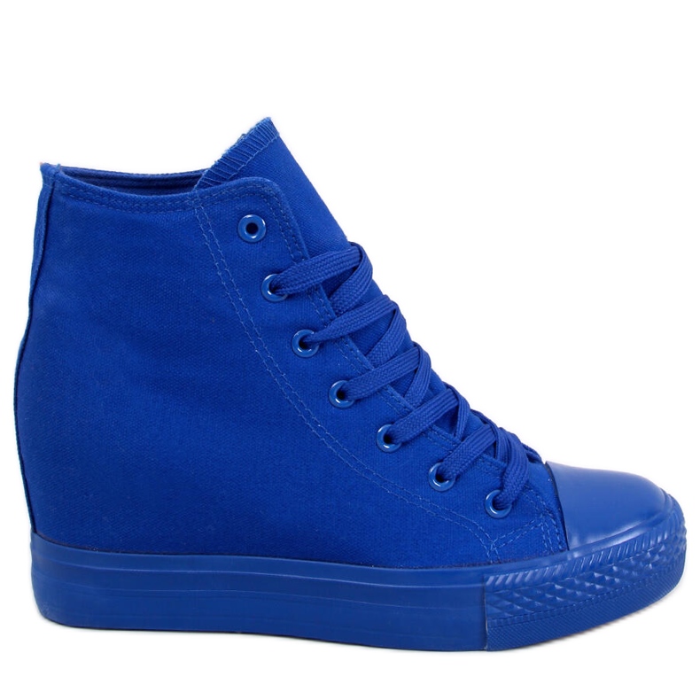 BM Parks Blue Ankle Wedge Sneakers navy blue