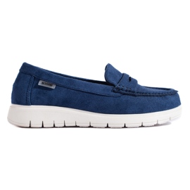 Women's moccasins Shelovet blue with a flexible sole