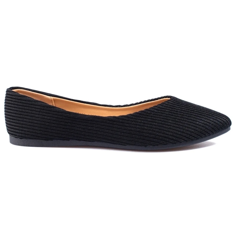 Vinceza black textile ballerinas