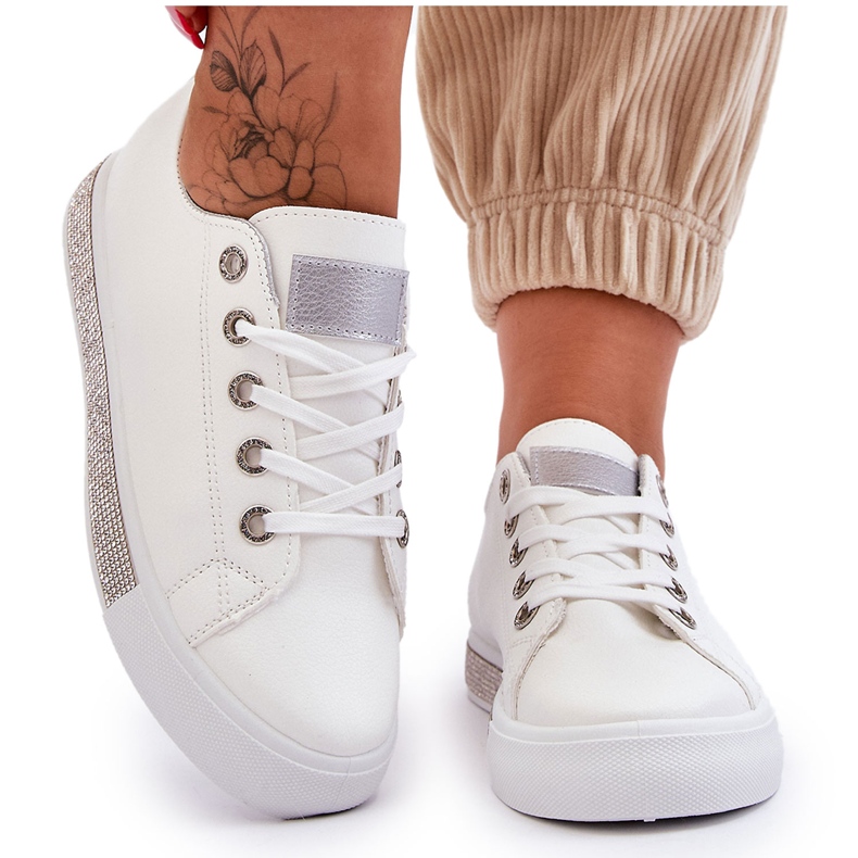 PS1 Women's Low Sneakers With Jets White-Silver Demira