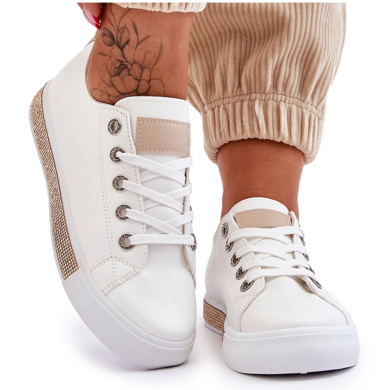 PS1 Women's Low Sneakers With Jets White-Beige Demira