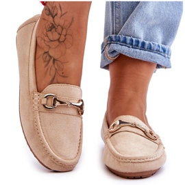 FC3 Classic Suede Loafers With Beige Arla Embellishments