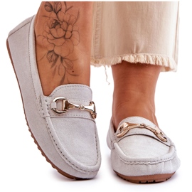 FC3 Classic Suede Loafers With Arla Gray Embellishments grey