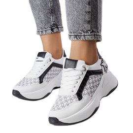 Margie monogrammed black sneakers white