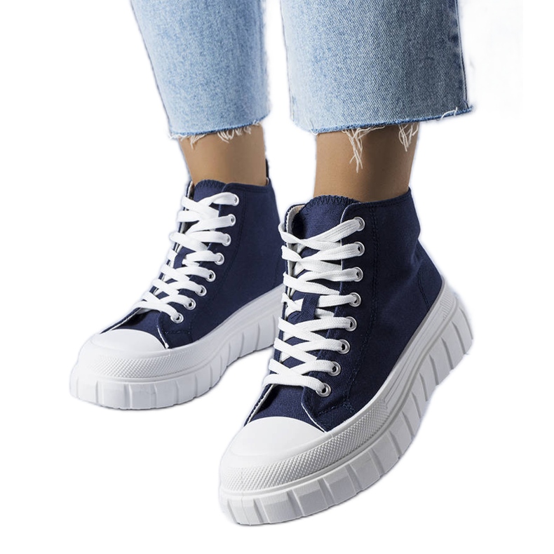 Navy high-top sneakers from Couet blue