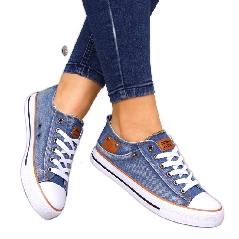 American Club 28/22 denim lace-up sneakers brown blue