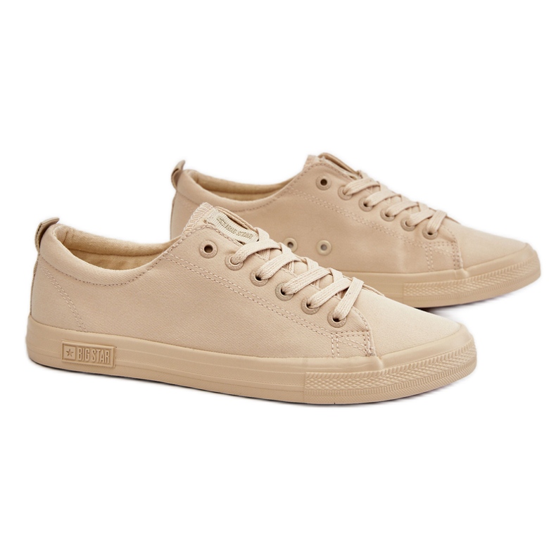 Women's Smooth Low Sneakers Big Star LL274061 Beige