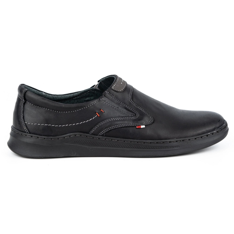 Olivier Men's casual leather slip-on shoes 284GT black
