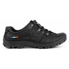 Olivier Men's leather trekking shoes 213GT black Olivier Men's leather trekking shoes 213GT black