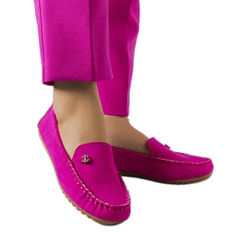 Pink loafers with a leather sole from Verrill