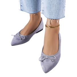 Gray pointed-toe ballerinas from Latour grey