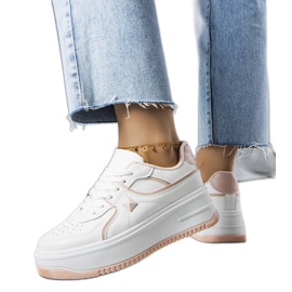 White and pink sneakers on the Lepage platform White and pink sneakers on the Lepage platform