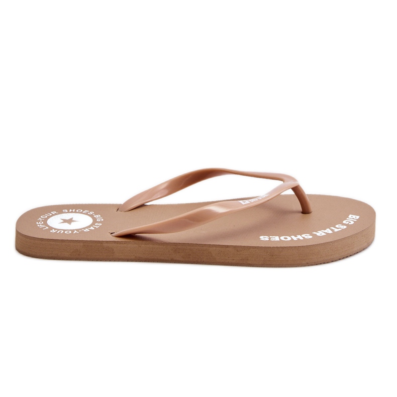 Comfortable Big Star Flip Flops LL274796 Beige