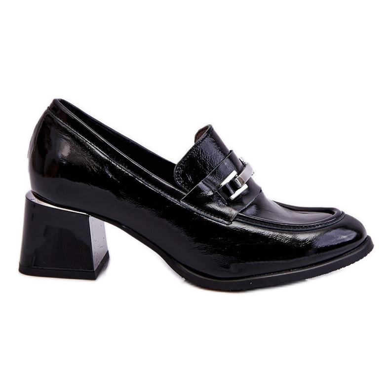 Lemar Comfortable Lacquered Damira Black Pumps