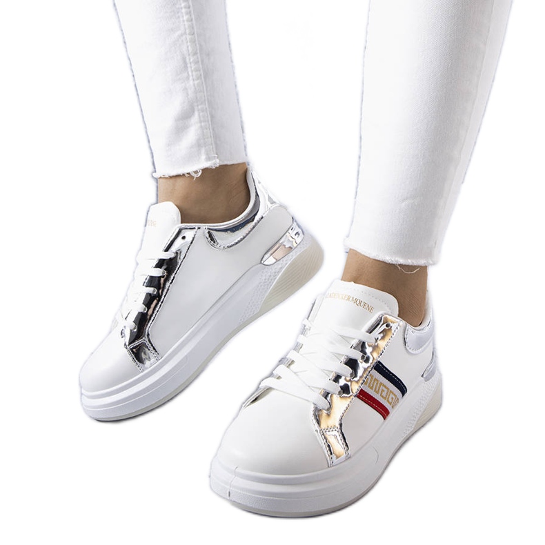PA1 White sneakers with silver inserts from Annot