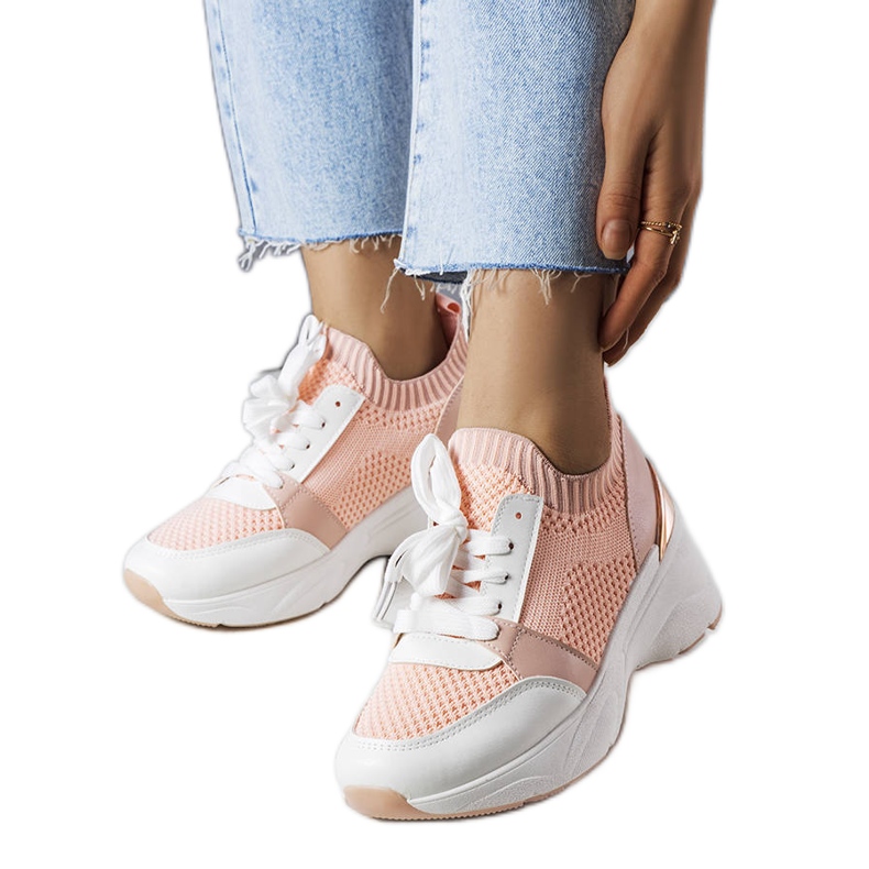 Pink wedge sneakers from Ann