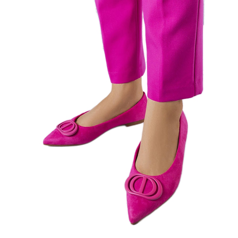 Pink ballerinas from Grignon eco suede